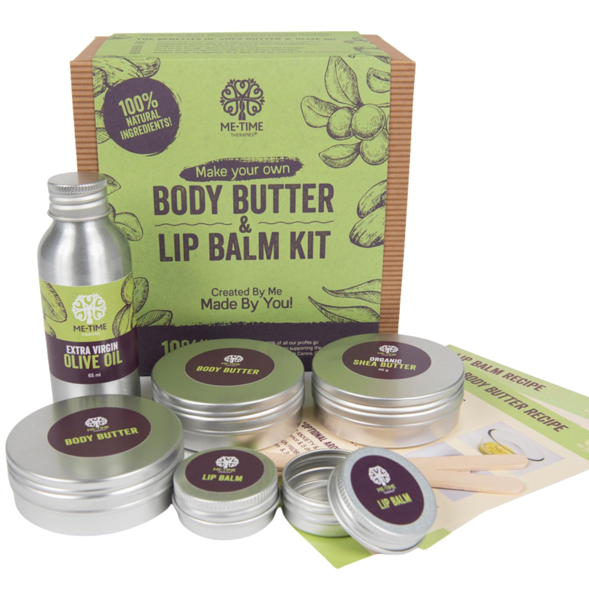 Make your own Lip Balm & Body Butter Making Kit – craft birthday gift for girls and teenage girls. Inc Recipe Cards and Step by Step Video Tutorials. Me Time Therapies