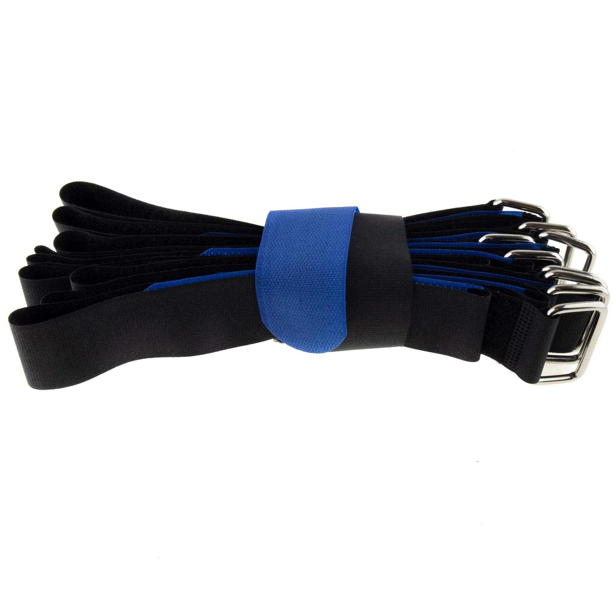 Velcro Cable Ties 600 x 38 Black/Blue Velcro Velcro Fastening on Both Sides Pack of 10