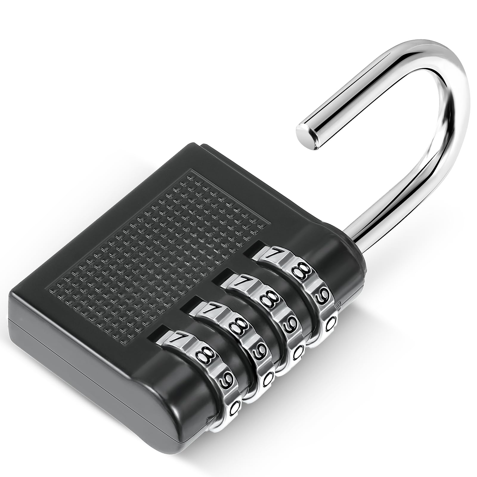 Oderra 4 Digit Locker Padlock, Padlock, Combination Padlock, Applicable to Secure, Locks for Locker, School, Gym, Garage, Gate, Shed, Black, Fashion