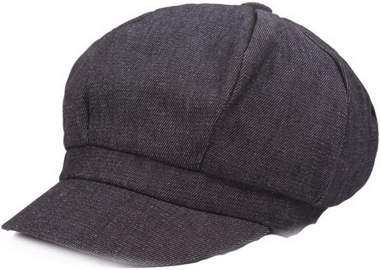 Licus Women Denim Newsboy Cabbie Peaked Beret Cap Vintage Baker Boy Visor Artist Hat
