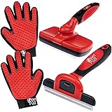 Complete Professional Pet Grooming Kit | Self Cleaning Slicker Brush for Dogs & Cats | Pro Grooming Brush Effectively Reduces