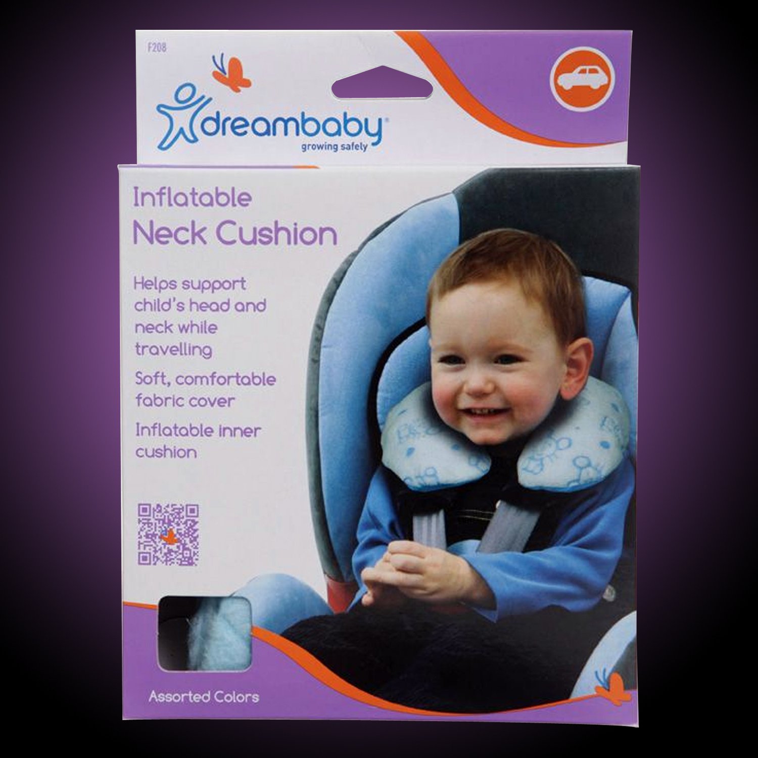 Dreambaby Inflatable Neck Travel Cushion - Toddlers Head & Neck Support Pillow - for Ages 5 Months & Above - Model F208