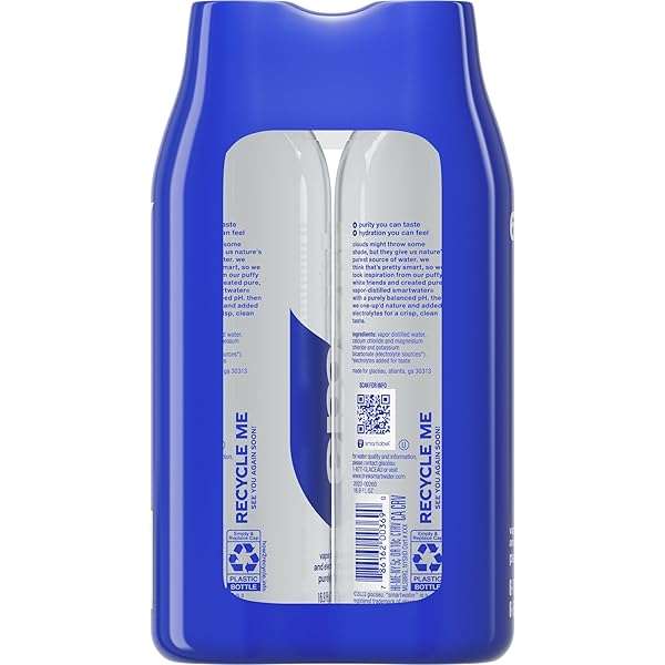SMARTWATER VAPOR DISTILLED PREMIUM WATER , 16.9 FL OZ (PACK OF 6)