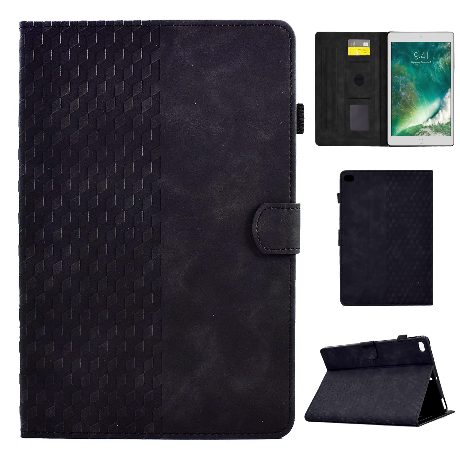 Case Cover for iPad 6th /5th Generation 9.7 Inch 2018/2017, iPad Air 1/Air 2 Magnetic Protective Case Cover with Auto Sleep/Wake Up for iPad Air 2/Air 1/iPad 9.7" (5th/6th Generation), Black