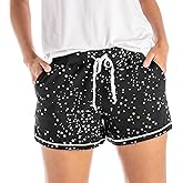 Hello Mello Signature Lounge Shorts Womens Soft Relaxed Pajama Bottoms Roomy Wide Leg Drawstring Waist Side Pockets