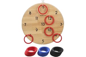 SUNGIFT Hook Ring Toss Game for Adults & Kids - Yard Hooky Ring Tossing Games - Hookie Wall Game Indoor & Outdoor Family Fun - Home, Party, Office, Camping & Backyard Games
