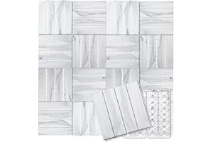 Candockway Plastic Interlocking Deck Tiles, 27 Pack Outdoor Flooring Waterproof Pavers for Patio Garden Porch Yard, All Weather Use, Marble Grain