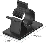 Hicarer 30pk Black Adjustable Self-Adhesive Cable Clips Cord Management for Car view 4