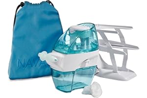Navage Deluxe Bundle Nasal Irrigation System - Saline Nasal Rinse Kit with 1 Nose Cleaner, 20 Salt Pods, Sky Blue Travel Bag and 1 Countertop Caddy....