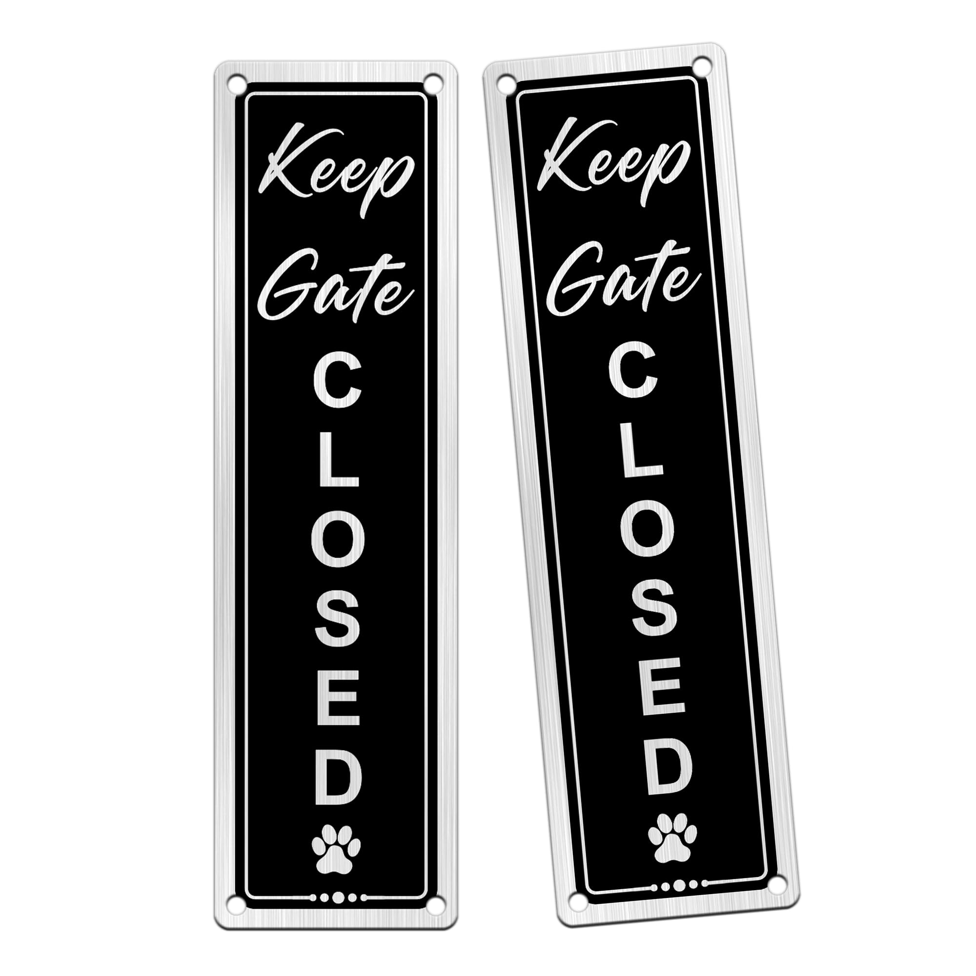 TAKULA Keep Gate Shut for Dogs - 18 * 5CM Aluminium Sign, Waterproof, Rustproof and Fade-Resistant, Easy to Install
