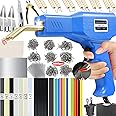Upgraded 220W Plastic Welder, 2 in 1 Plastic Welding Repair Welder Kit 1000PCS Hot Stapler Soldering Gun with 100PCS Plastics Welding Rods Car Bumper Repair Kit for Most Plastics(Blue)