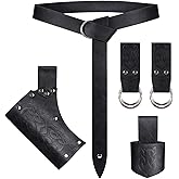 Ultrafun Renaissance Accessories Medieval Belt Skirt Hike Sword Frog Axe Holster for Halloween Knight Pirate Costume (Black)