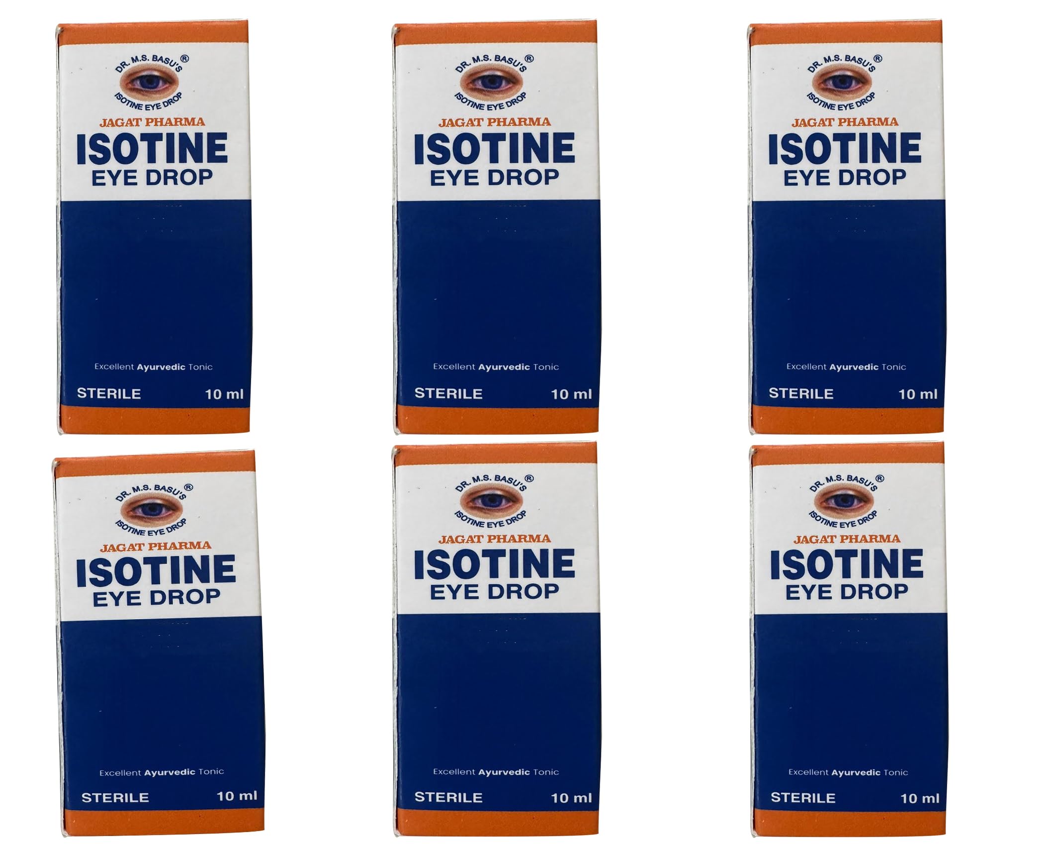 Isotine Eye Drop - for Complete Family - 6 Vails of 10 ml Each