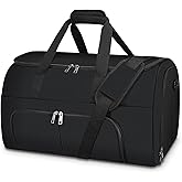 Pucuwu Garment Bags for Travel - Large Suit Bag for Men Carry On Garment Bag, Convertible Garment Duffle Bag with Shoes Compartment, 2 in 1 Hanging Dress Suitcase Suit Travel Bags (Black)