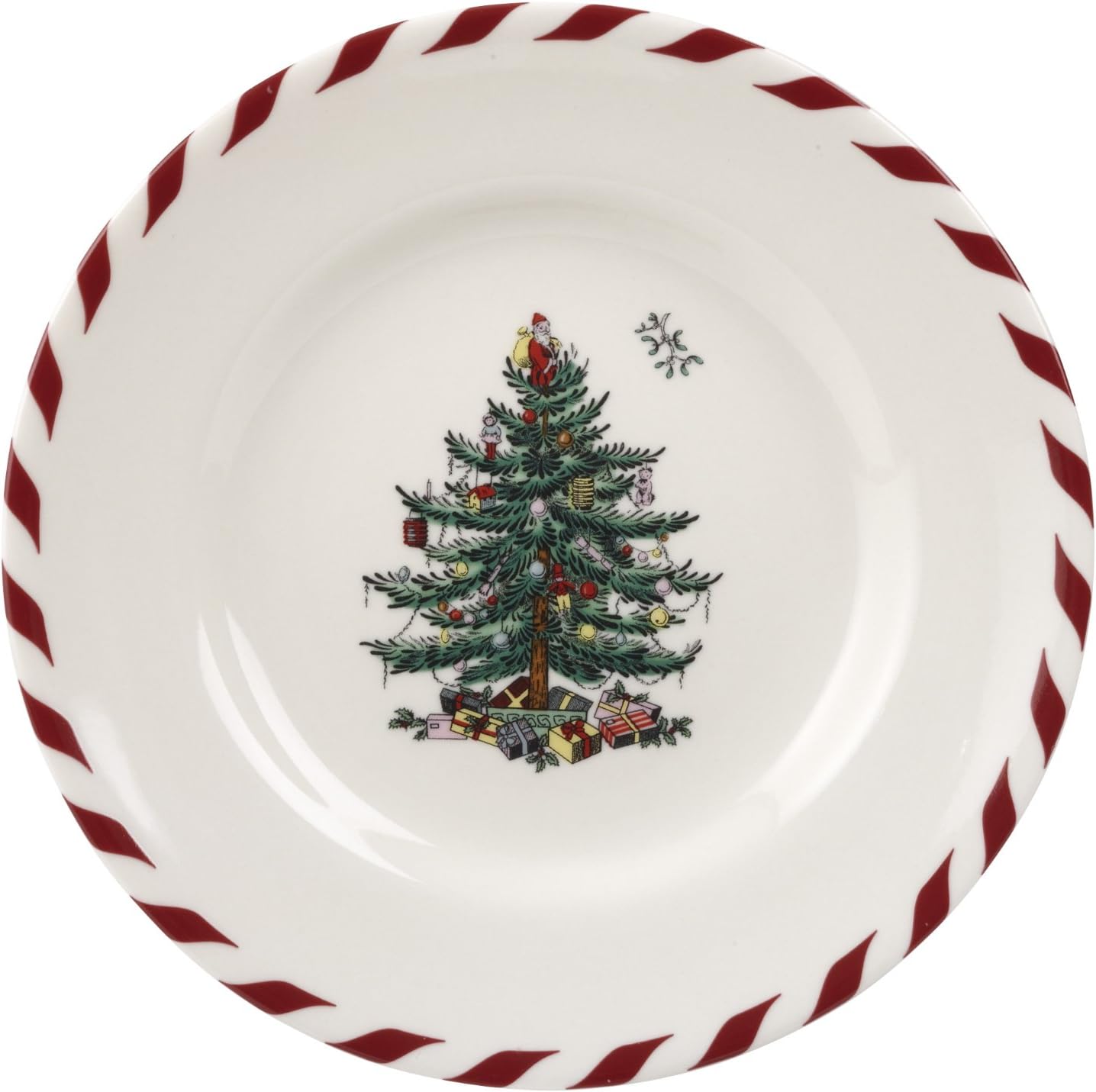 Spode Christmas Tree Peppermint Canape Plate, 61/2Inch, Set of 4