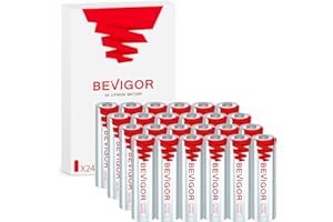BEVIGOR® Lithium AA Batteries 24 Pack, Longer Lasting 1.5V 3000mAh Double A Battery, 20-Year Shelf Life【Non-Rechargeable】