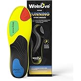 Welnove Running Insoles - Performance Arch Support Inserts for Men & Women, Help Reduce Fatigue, Prevent Injuries & Relieve Heel Pain. Extra Shock Absorption (7-8 Men / 9-10 Women)