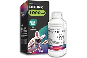 DTFPROTECH DTF Ink 1000ML DTF Transfer Ink for PET Film, Premium Pigment Ink Refill for P600 P800 DX5 DX7 R1390 XP600 i3200 4720 5113 Printers(White)