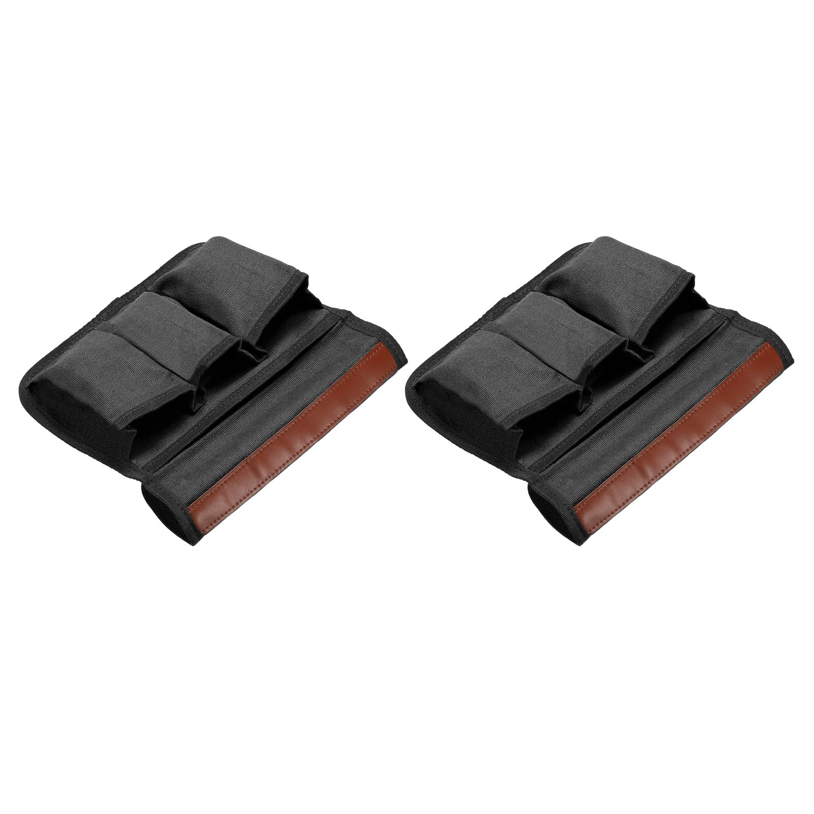 M METERXITY 2 Pack Camping Armrest Organizer Bag - Folding Camping Chair Armrest Hanging Storage Bag, Apply to Beach/Fishing/Hiking/Picnic (Black)