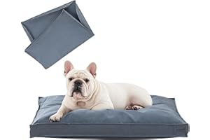 VENESSCO Dog Bed Covers Replacement Washable, Waterproof Dog Bed Cover with Zipper, 30Lx20Wx3H inch Durable Oxford Pet Bed Cover for Outdoor/Indoor Use, Cover Only, Blue-Gray