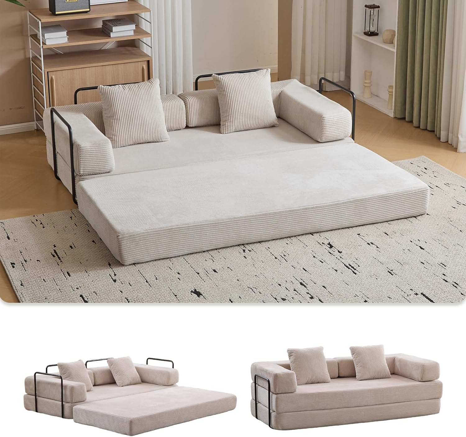 Convertible Sleeper Sofa Bed, Compression Folding
