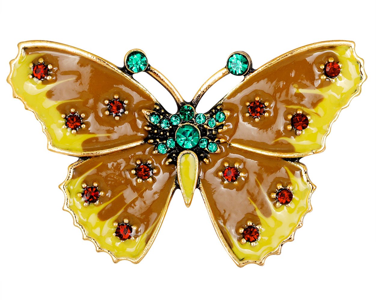 FENGJI Crystal Rhinestone Butterfly Brooches for Women Small Vintage Inspect Clothing Decoration Jewellery Brooch Pin Butterfly D
