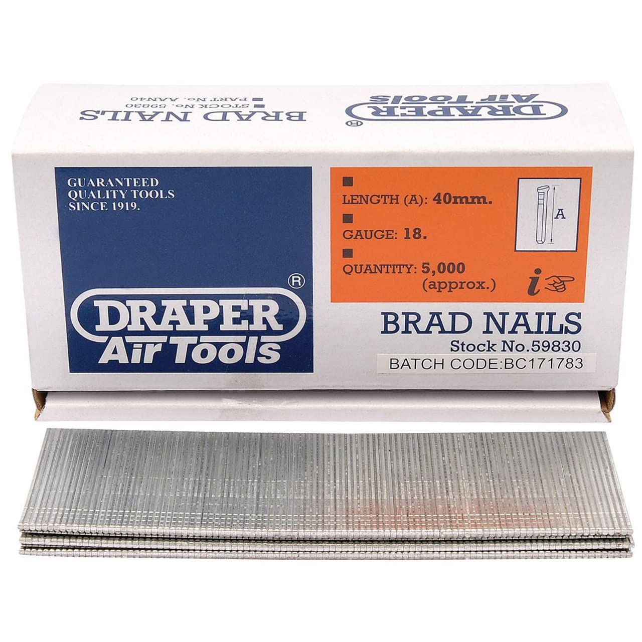 Draper 59830 AAN40 basic_replenishmentad Nails 40mm