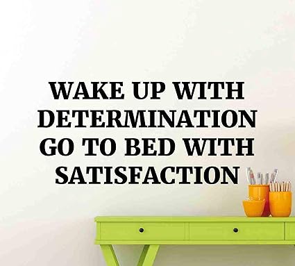 Gym Motivation Mur Citation Autocollant Reveillez Vous Avec Determination Allez Au Lit Avec Satisfaction Motivante Fitness