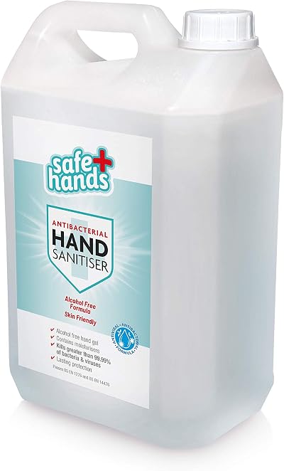 Safe Hands Hand Sanitiser Gel Alcohol Free 5 Litre Star Brite UK