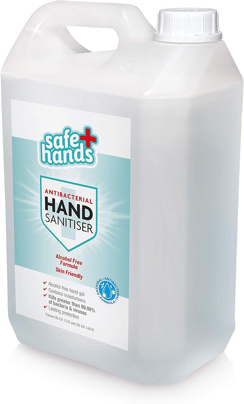 Safe Hands Hand Sanitiser Gel Alcohol Free 5 Litre Star Brite UK