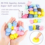 twoonto 40 Mini Squishy Pack Soft Mochi Kawaii Animal Fidget Toys Stress Relief view 2