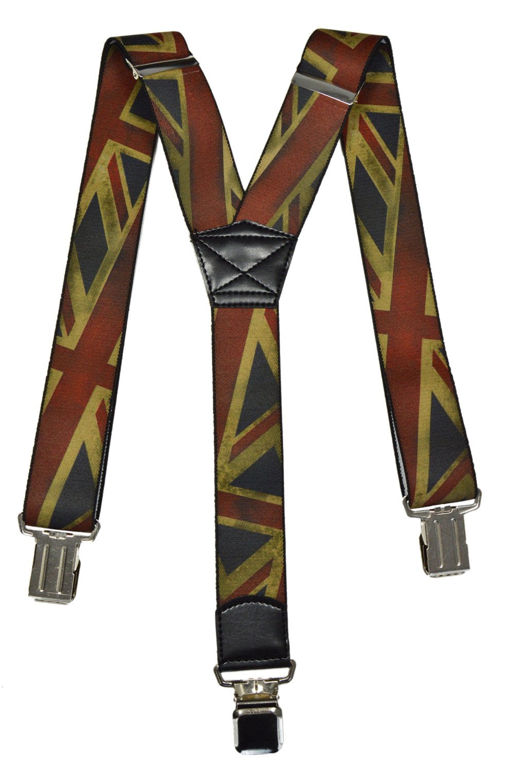 Olata Men's Heavy Duty Printed Y-Shape Braces/Suspenders, 4cm - GB Flag C