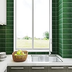 Crystiles Dark Green Peel and Stick Backsplach