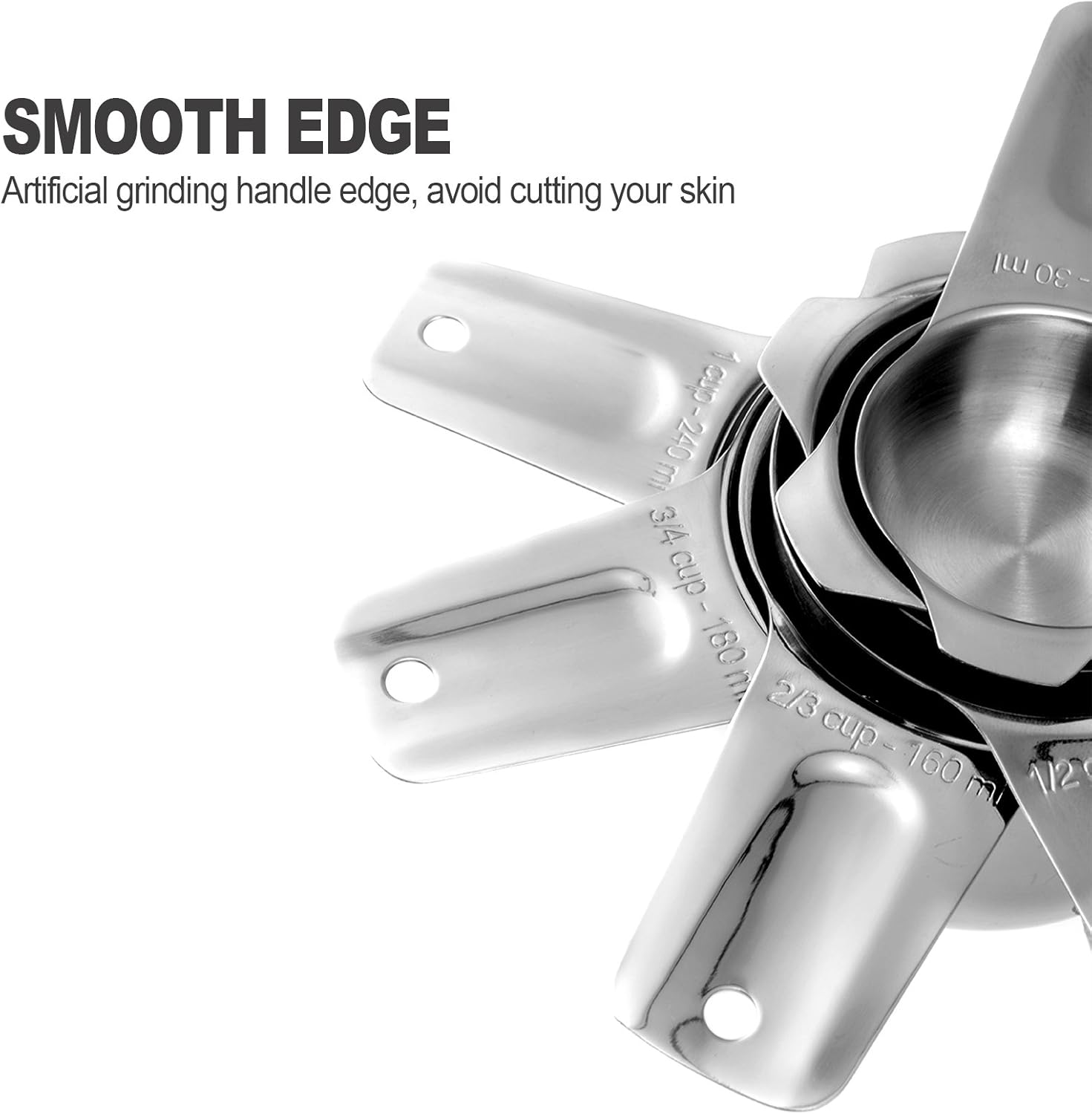 13-piece Measuring Cups and Spoons Set, 18/8 Stainless Steel Heavy Duty Ergonomic Handle with Ring Connector: Kitchen & Dining