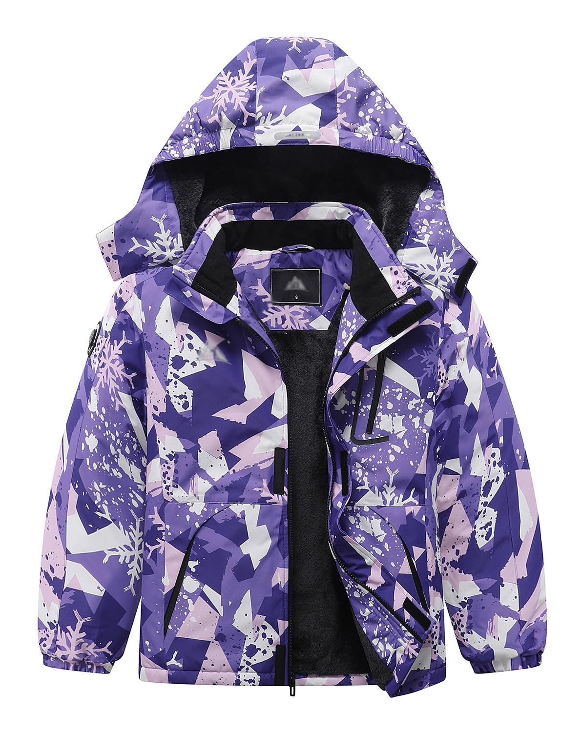 IDTALHZY Kid's Ski Jacket Waterproof Winter Coat Boy's and Girl's Fleece Snowboarding Jackets with Detachable Hood Image