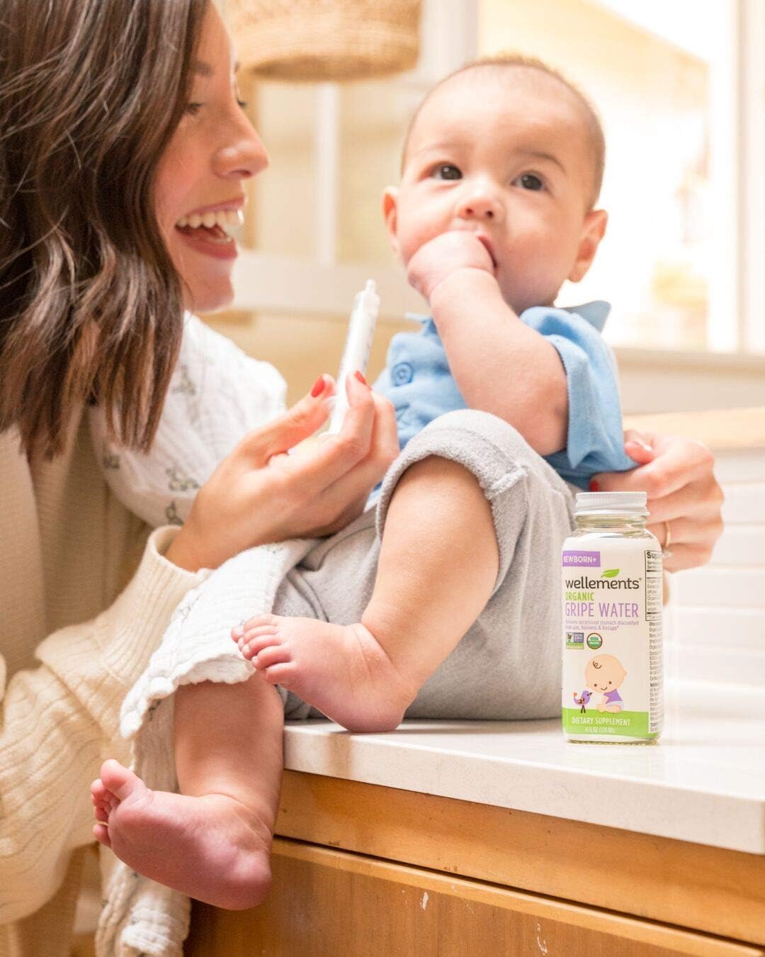Wellements Organic Gripe Water, 4 Fl Oz, Eases Baby's Stomach Discomfort and Gas, Free From Dyes, Parabens, Preservatives: Health & Personal Care