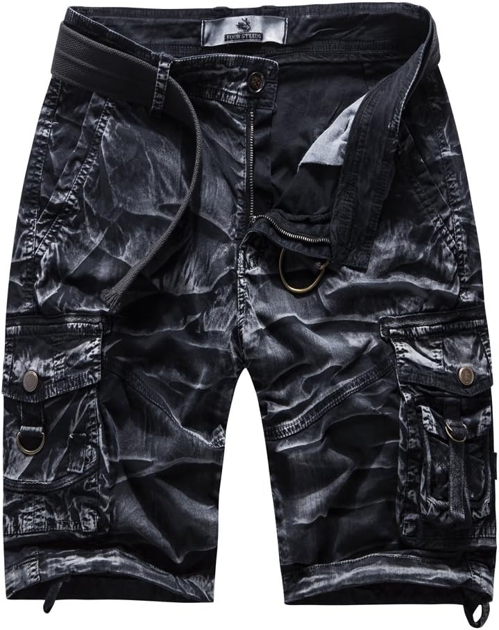 FOURSTEEDS Women's Cotton Loose Fit Zipper Multi-Pockets Twill Bermuda Drawstring Women Cargo Shorts