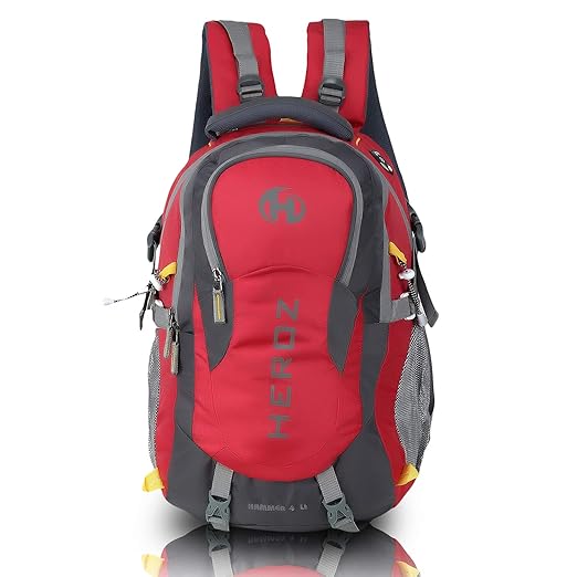 HEROZ Hammer Nylon 35 L Slim Durable Grey and Red Travel Laptop Bag for Women, Men, Girls, Boys