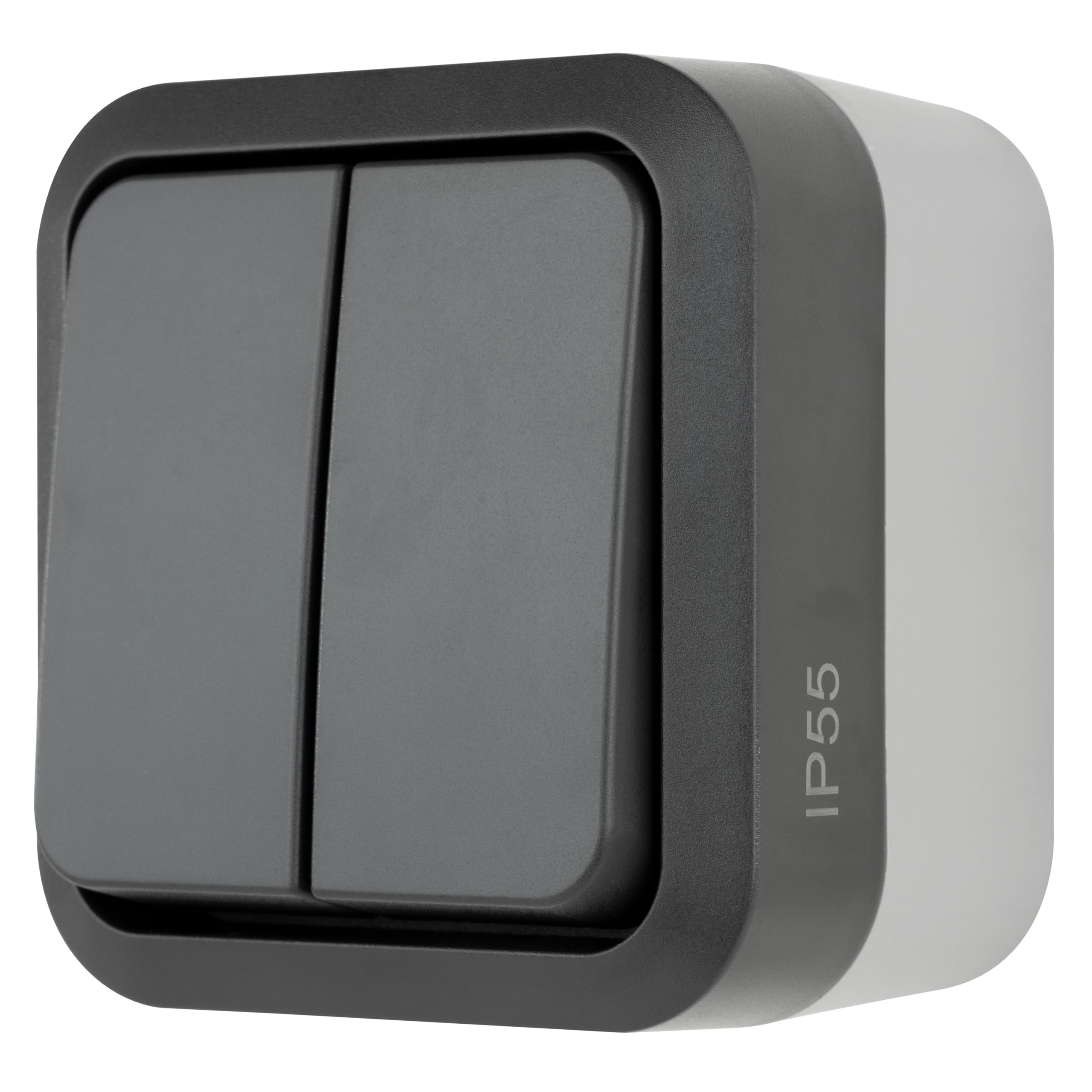 REV - AquaStorm, series switch, light switch, wet room IP55, single-pole, surface-mounted, 230 V, 10 A, anthracite