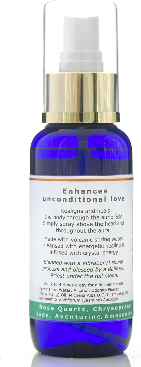 BALIPURA, Aura Chakra Spray Gift for Women, Pure Love Spray Crystal Infused Mist with Rose Quartz, Jade - Image 3