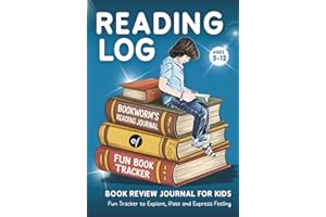 Reading Log - Book Review Journal for Kids Ages 5-12: Fun Tracker to Explore, Rate and Express Feeling with Creativity with interactive writing prompts and extra Activity Puzzles