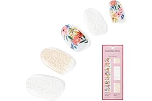 Dashing Diva Gloss Nail Strips - Wallflower Frenzy | UV Free, Chip Resistant, Long Lasting Gel Stickers | Contains 32 Wraps, 1 Prep Pad, 1 File