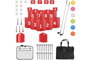 BEHONOR Golf Outdoor Game 9 Holes Set with 2 Clubs for Family and Friends Gathering, Suitable for Backyard, Park, Beach, Lawn
