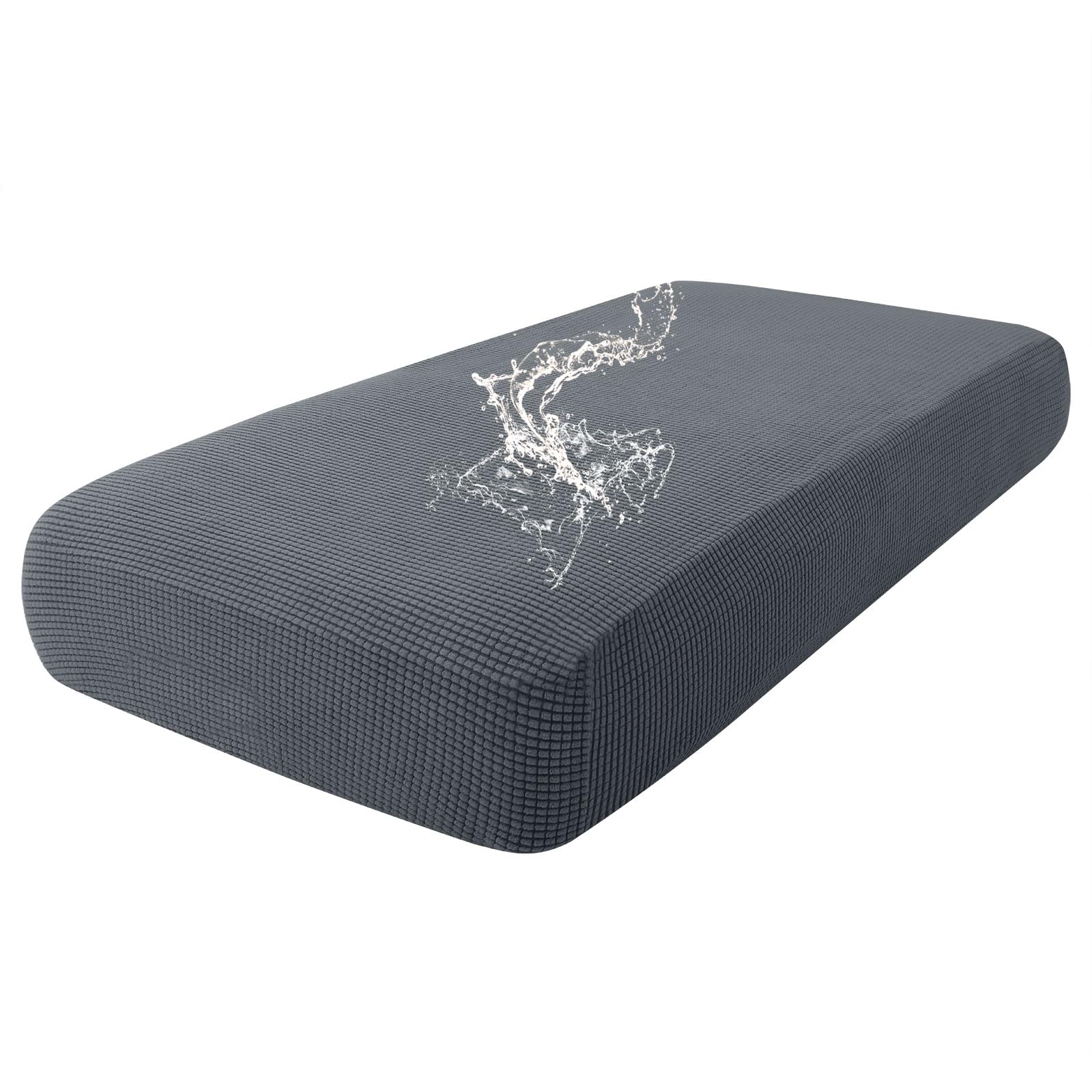 Photo 1 of hyha Waterproof Couch Cushion Covers for Pets, Non Slip Sofa Seat Cover for Dogs Washable, Soft Thick Stretch Jacquard Fabric, Sofa Slipcovers with Elastic Bottom (1 Piece for Medium, Grey)