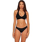 BECCA Women's Frills Hipster Bikini Bottom, Cheeky Coverage, Swimwear Separates