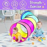 SENODEER Kids Play Tunnel Tent 6 ft Pop Up Mesh Crawl Obstacle Indoor Outdoor view 3