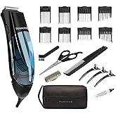 Remington Vacuum Hair Clippers for Men, 18-Piece Haircut Kit | Mess-Free Haircut with Hair Collection Chamber, Dual Motor Power, Beard trimmer, Guide Combs, Scissors, And Storage Pouch