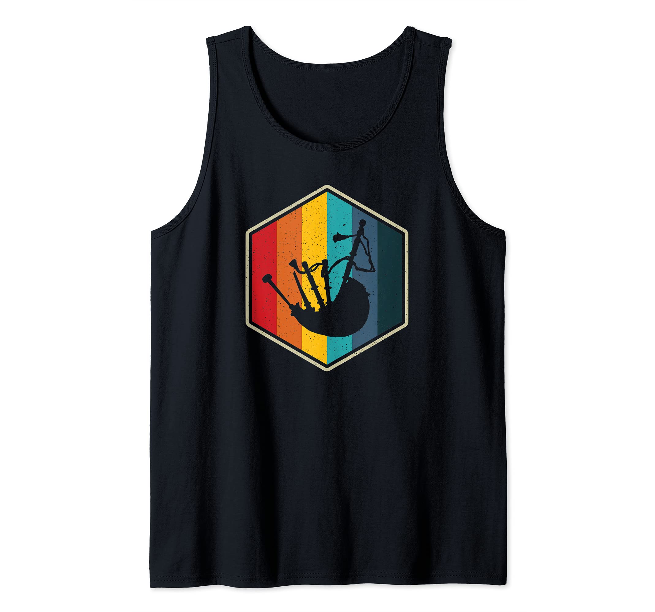 Retro hexagon bagpiper bagpipe bagpipes player Tank Top