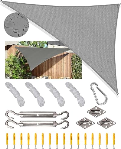 MOXTOYU Triangle Sun Shade Sail 3x4x5m Waterproof UV 98% Garden Canopy