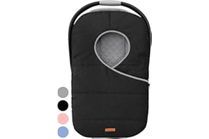liuliuby Winter Carseat Covers for Baby | Infant Car Seat Cover Baby | Doona Accessories | Warm & Thick Fleece Canopy for Infant & New Born Cold Weather (Black)